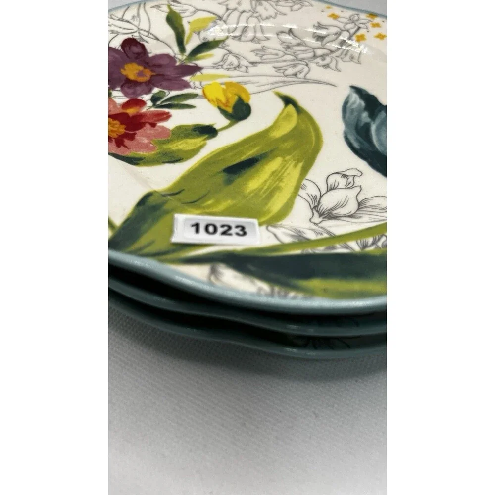 3 Pioneer Woman Blooming Bouquet Teal Floral 8.5
